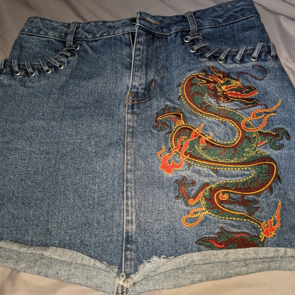 VTG Y2K Honey punch denim skirt